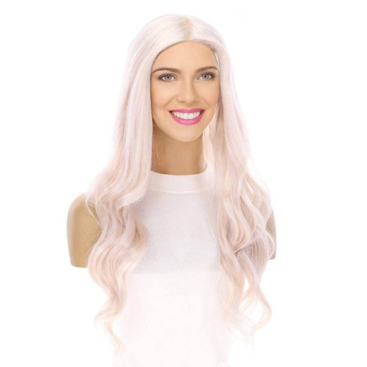 26" Ponytail Silk Top Wig Ice Blonde