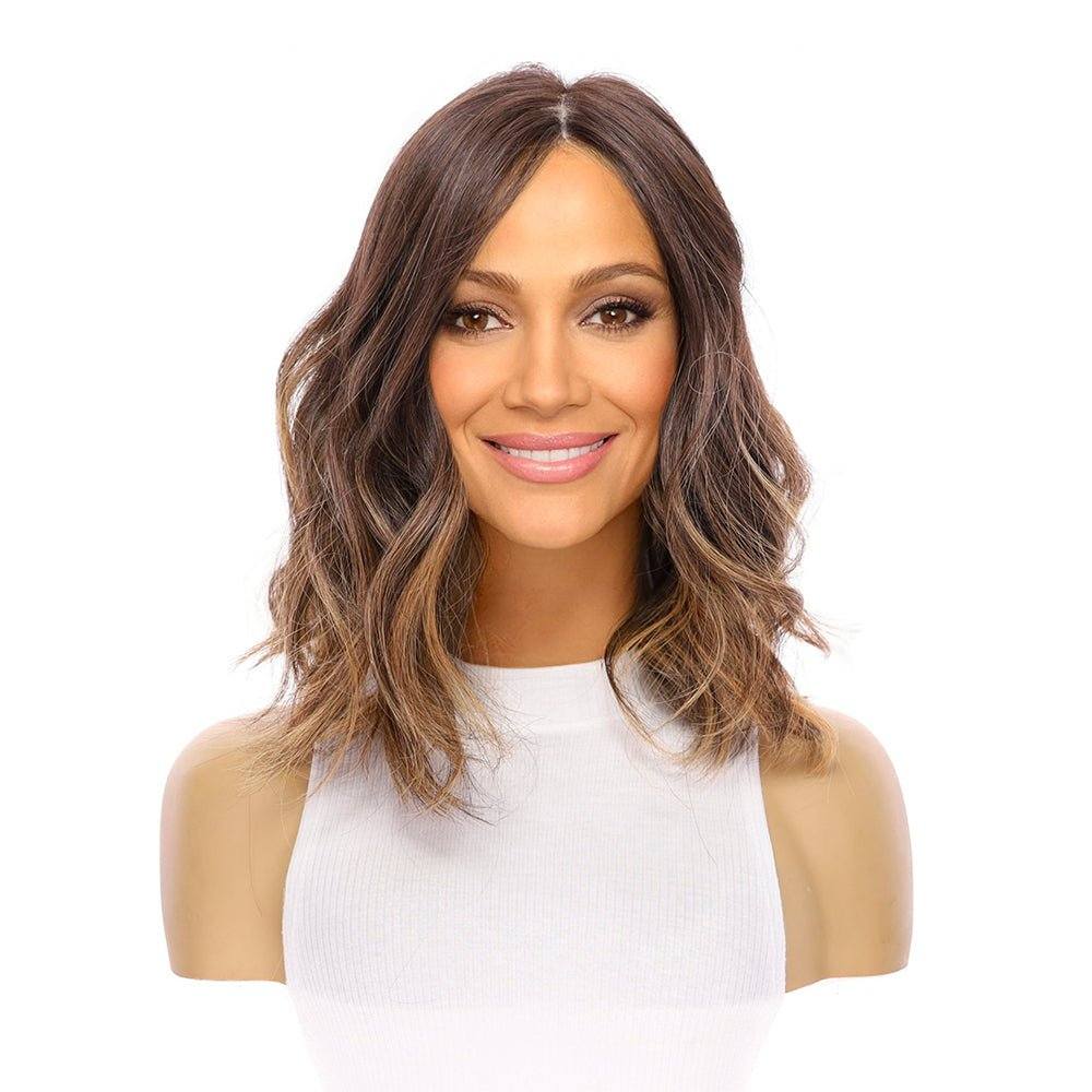 16" Princess Silk Top Wig Dark Brown Balayage