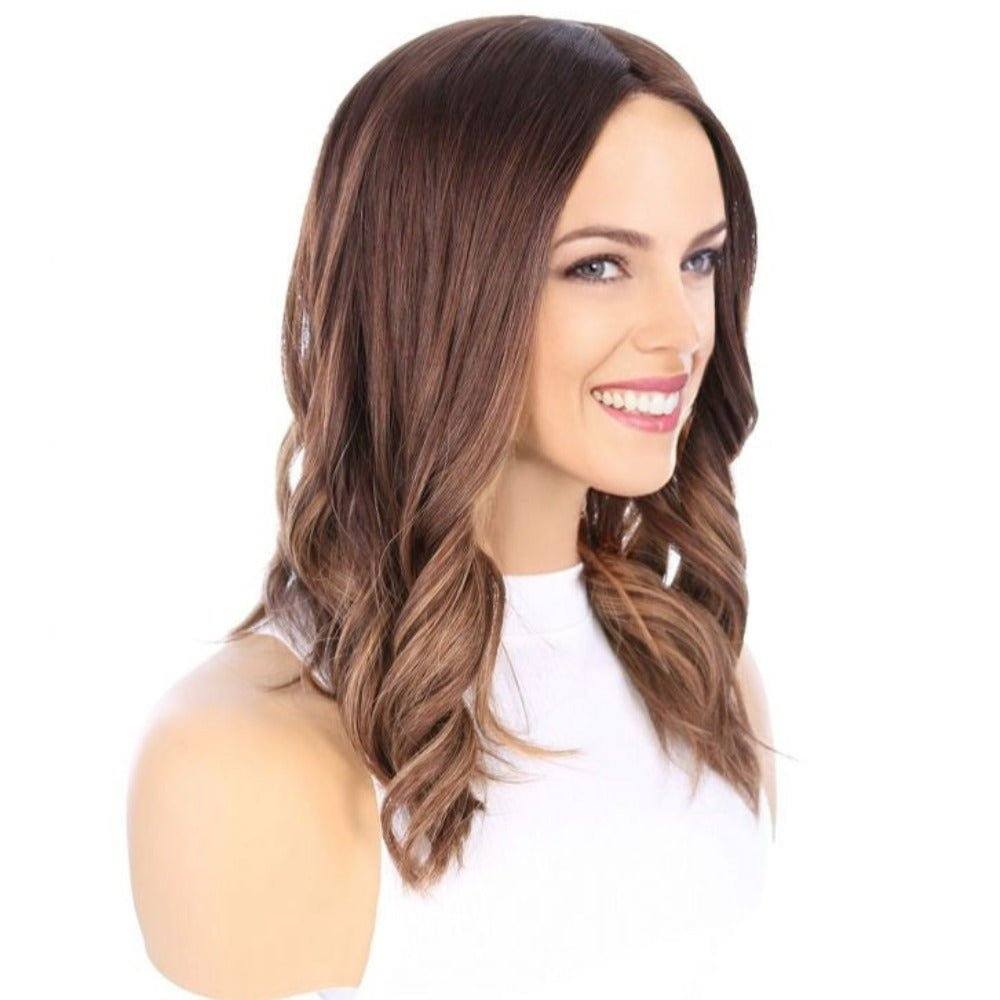 20" Princess Silk Top Wig Medium Brown Balayage