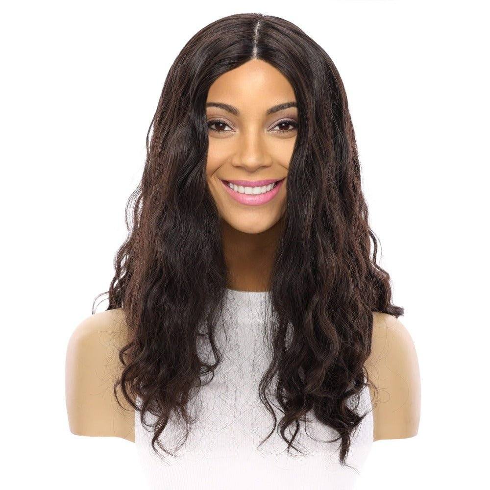 22" Reese Silk Top Wig Natural Black Wavy