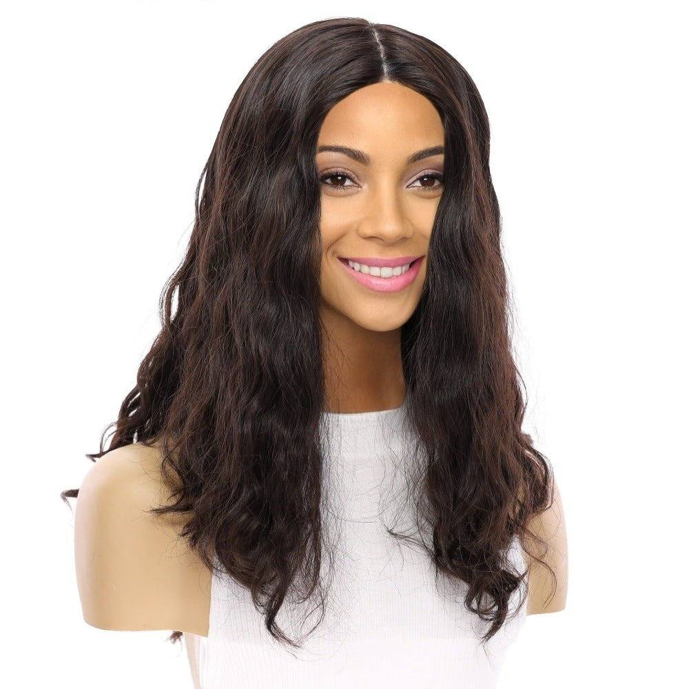 22" Reese Silk Top Wig Natural Black Wavy