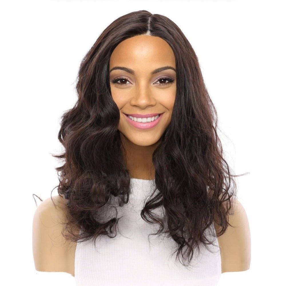 22" Reese Silk Top Wig Soft Black Wavy