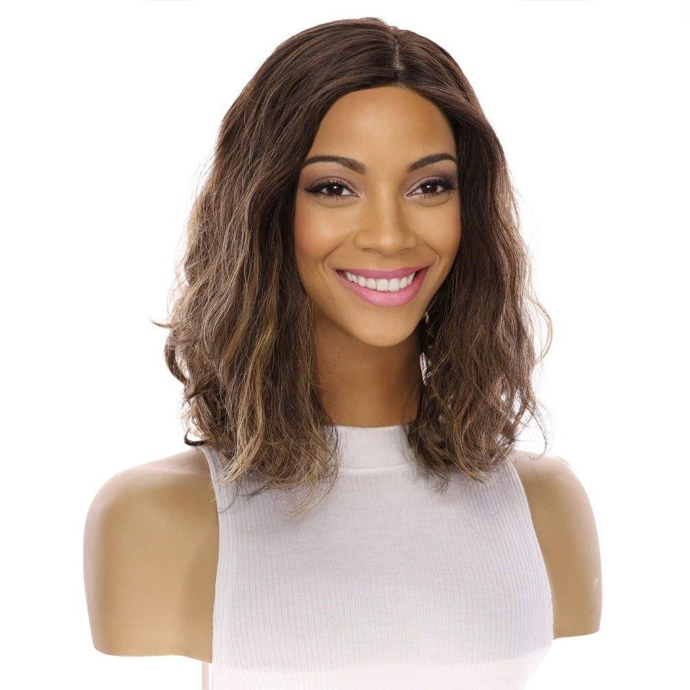 13" Victoria Silk Top Wig Dark Brown Balayage Wavy