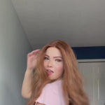 24" Gisele Silk Top Wig Copper w/ Toning & Full Highlight Wavy