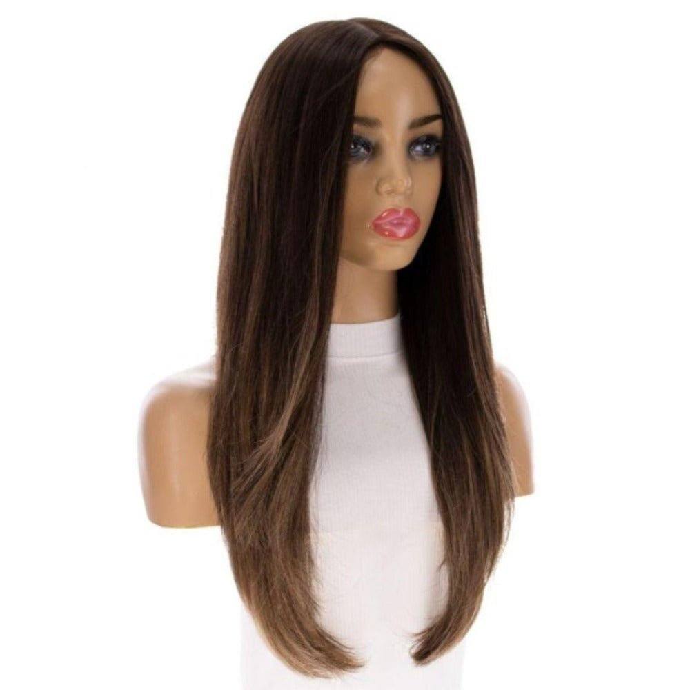 26" Amber Silk Top Wig Dark Brown Balayage