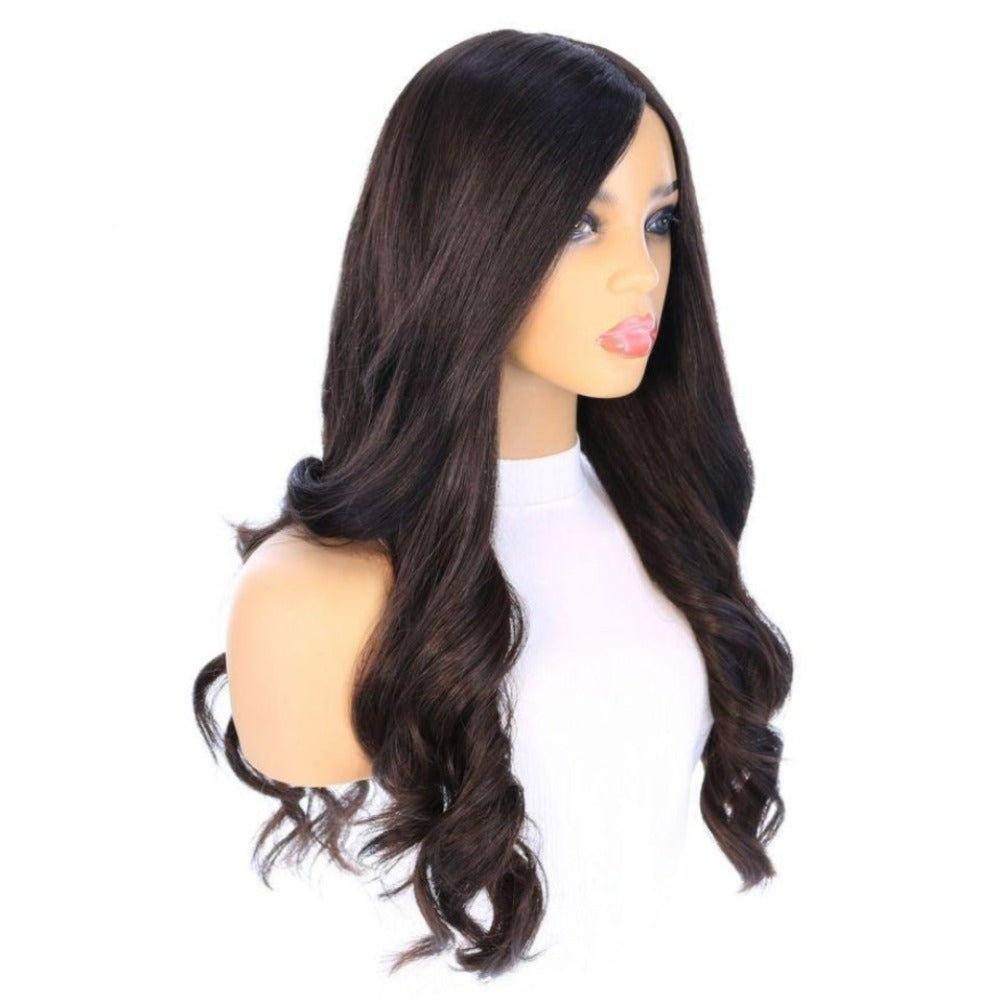 26" Amber Silk Top Wig Soft Black