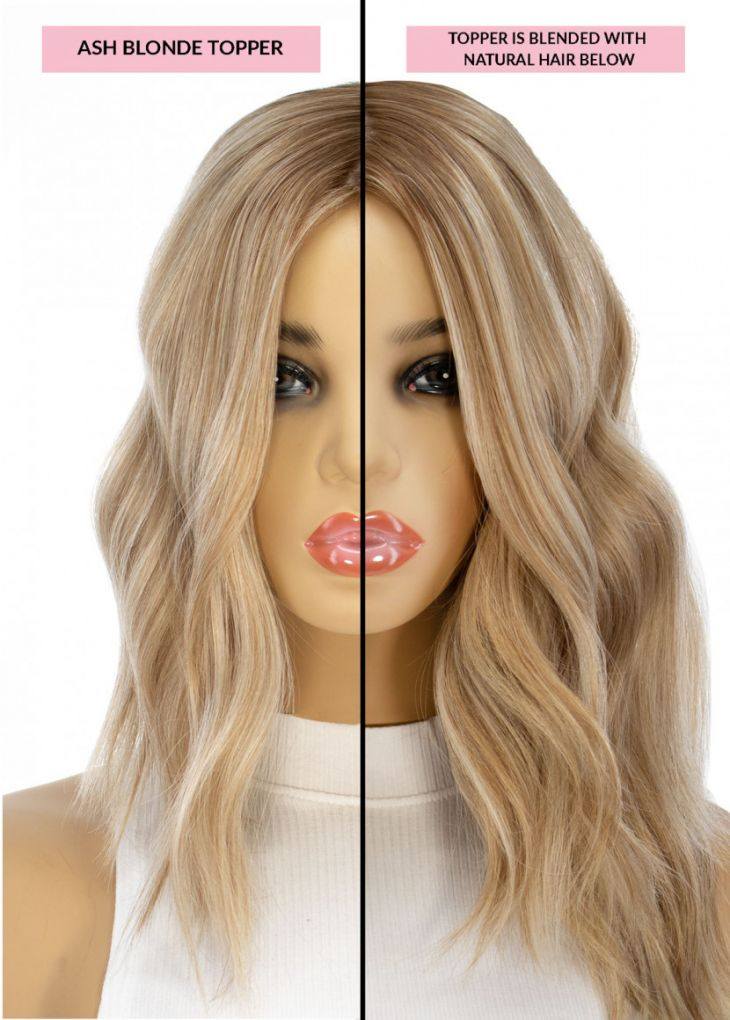 14" Emerald Silk Top Topper Ash Blonde