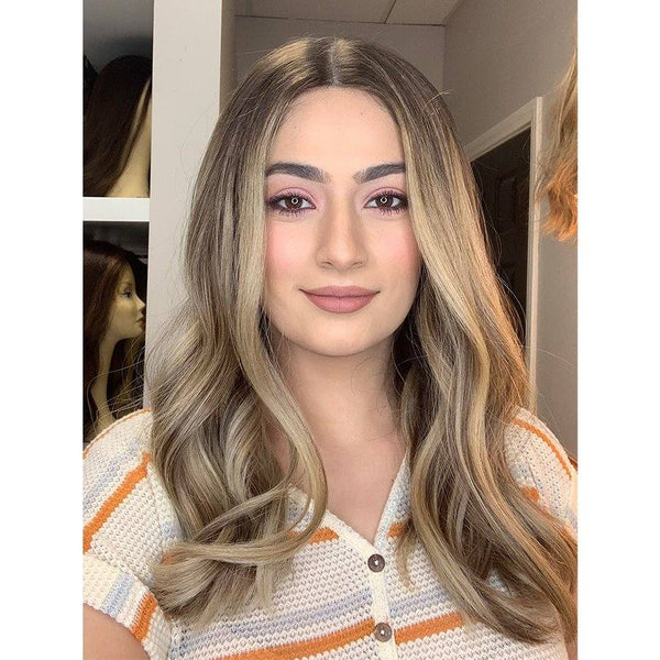 20" Divine Luxe Lace Top Wig #6 Neutral Medium Brown w/ Balayage Color
