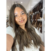 24" Divine Lace Top Wig Dark Brown w/ Highlights