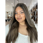 24" Divine Lace Top Wig Dark Brown w/ Highlights