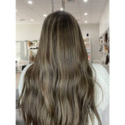 24" Divine Lace Top Wig Dark Brown w/ Highlights
