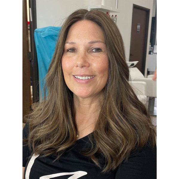 20" Divine Lace Top Wig Dark Brown w/ Highlights