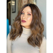 19" Nicole Silk Top Wig Medium Brown Babylight w/ Rooting
