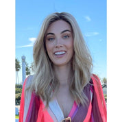 22" Ponytail Silk Part Wig Ash Blonde w/ Rooting