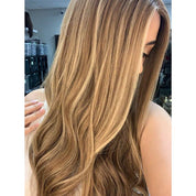 26" Ponytail Silk Top Wig Medium Blonde w/ Rooting
