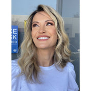 14" Topaz Lace Top Topper Platinum Blonde w/ Rooting