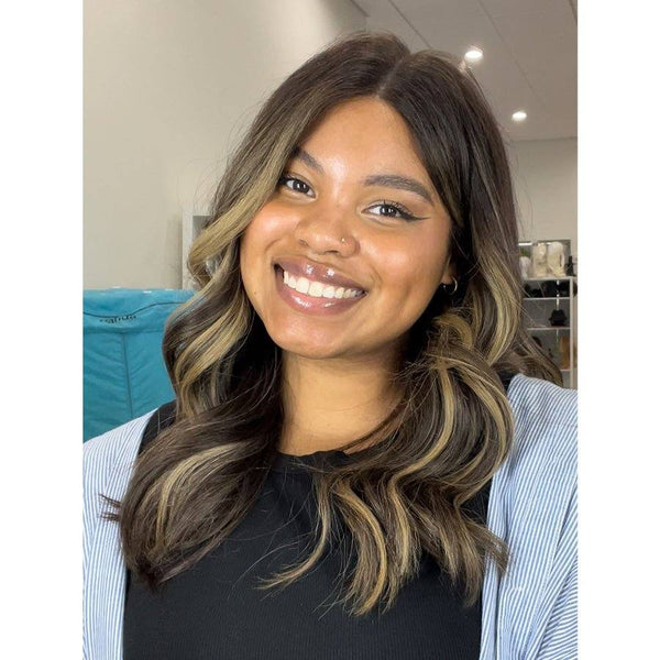 20" Secret Lace Top Wig #4 Dark Brown w/ Warm Balayage