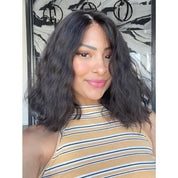 14" Princess Silk Top Wig Natural Black Wavy
