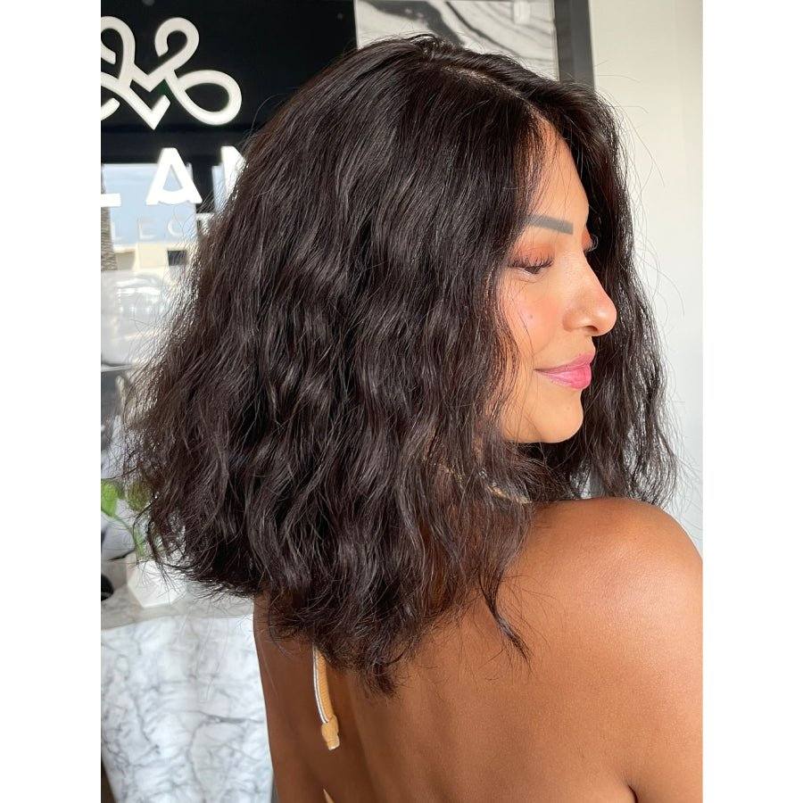 14" Princess Silk Top Wig Natural Black Wavy