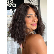 14" Princess Silk Top Wig Natural Black Wavy