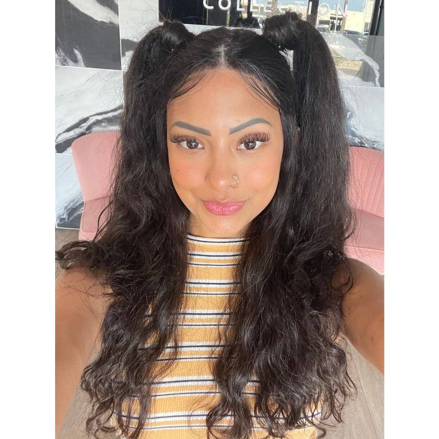 22" Princess Silk Top Wig Natural Black Wavy
