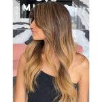 26" Ponytail Silk Top Wig Medium Brown Ombre