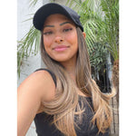 Chic Hat with Hair Brown Ombre