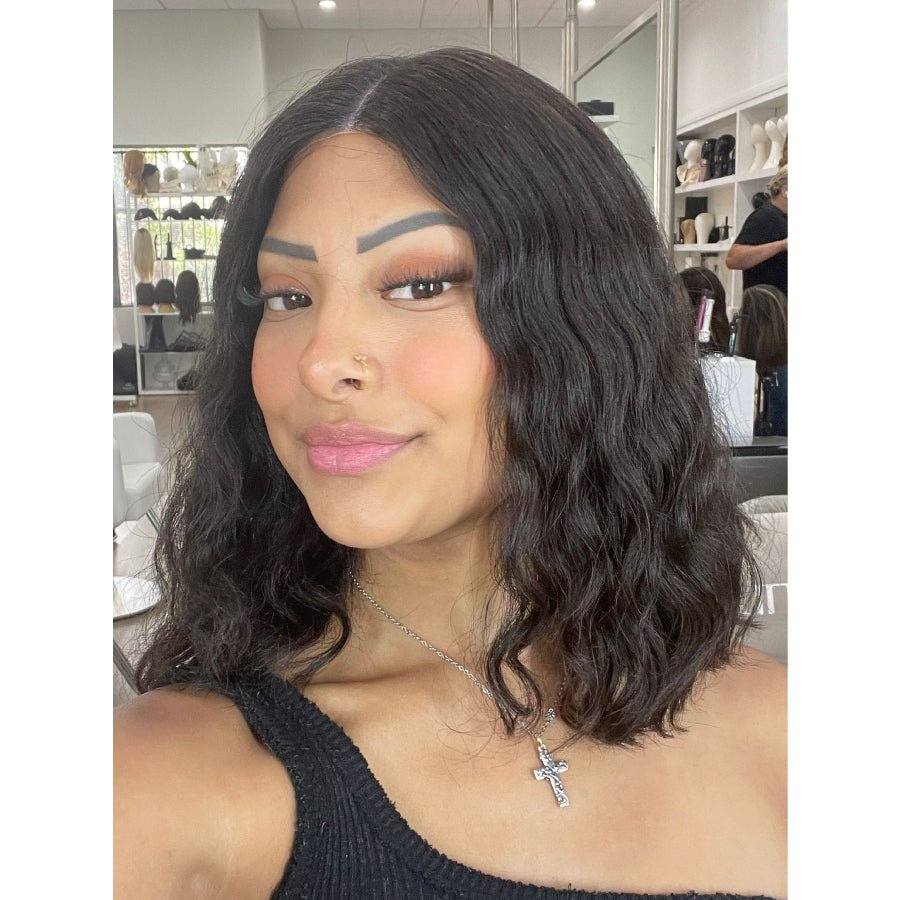 14" Divine Lace Top Wig Natural Black Wavy