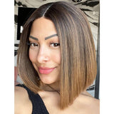 16" Divine Lace Top Wig Dark Brown Ombre w/ A-Line Bob