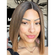 16" Divine Lace Top Wig Dark Brown Ombre w/ A-Line Bob