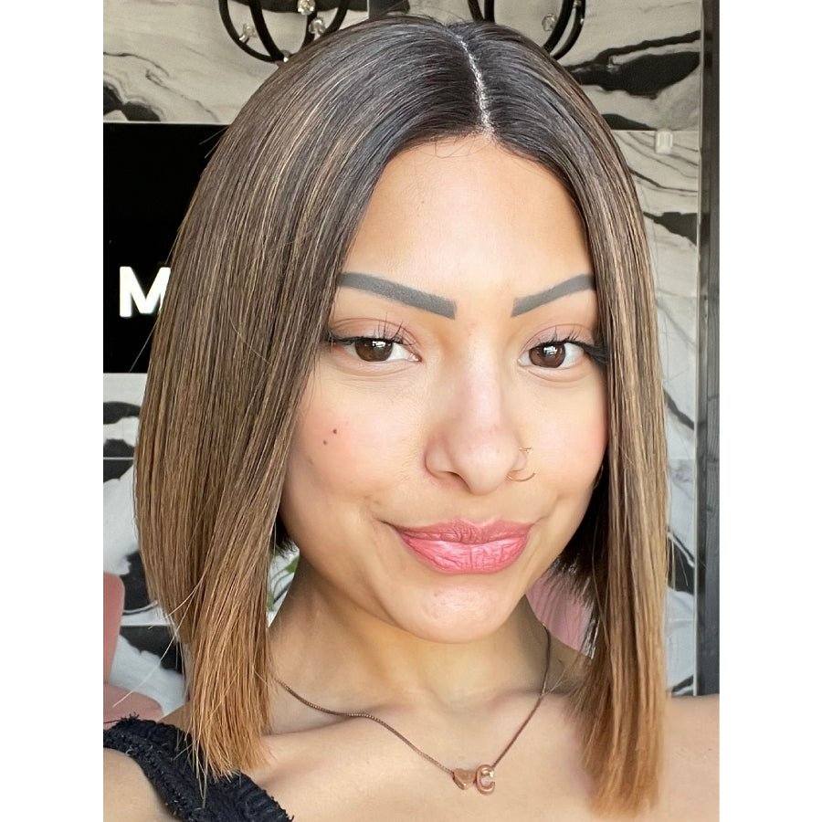 16" Divine Lace Top Wig Dark Brown Ombre w/ A-Line Bob