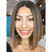 16" Divine Lace Top Wig Dark Brown Ombre w/ A-Line Bob