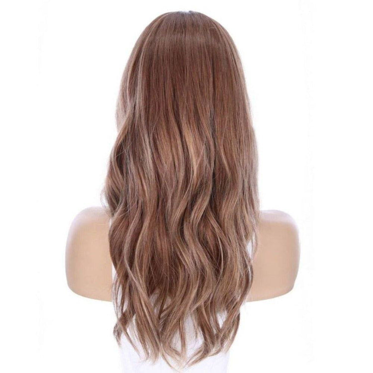 22" Ponytail Silk Part Wig Light Brown Babylight w/ Rooting