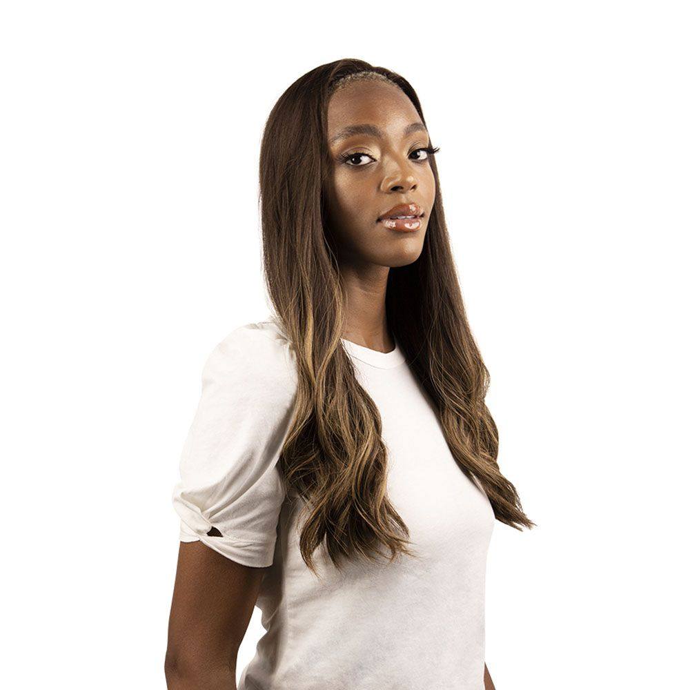 24" 3/4 Bandfall Wig Dark Brown Balayage