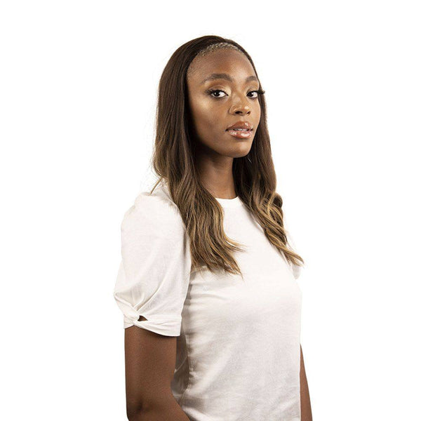 20" 3/4 Bandfall Wig Dark Brown Balayage