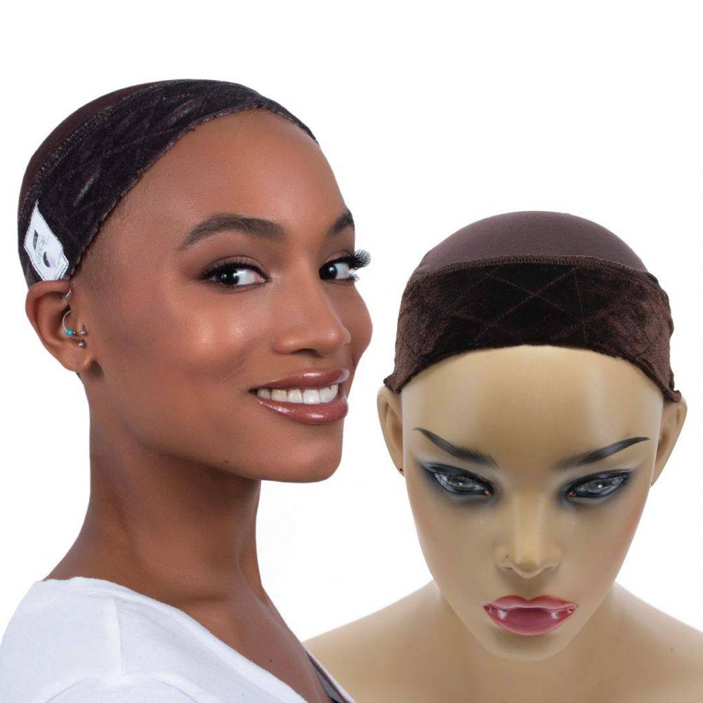 3 Pcs Headband Wig Cap- Wig Grip Cap for Wig Making with Adjustable Hook  and Loop Fastener Elastic Wig Band Suitable21-25 inches head (3pcs, Black)  