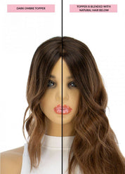 14" Topaz Lace Top Topper Dark Brown Ombre