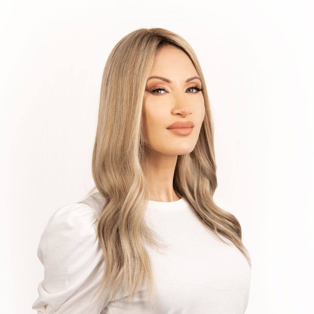 20" Diamond Mono Top Topper Ash Blonde