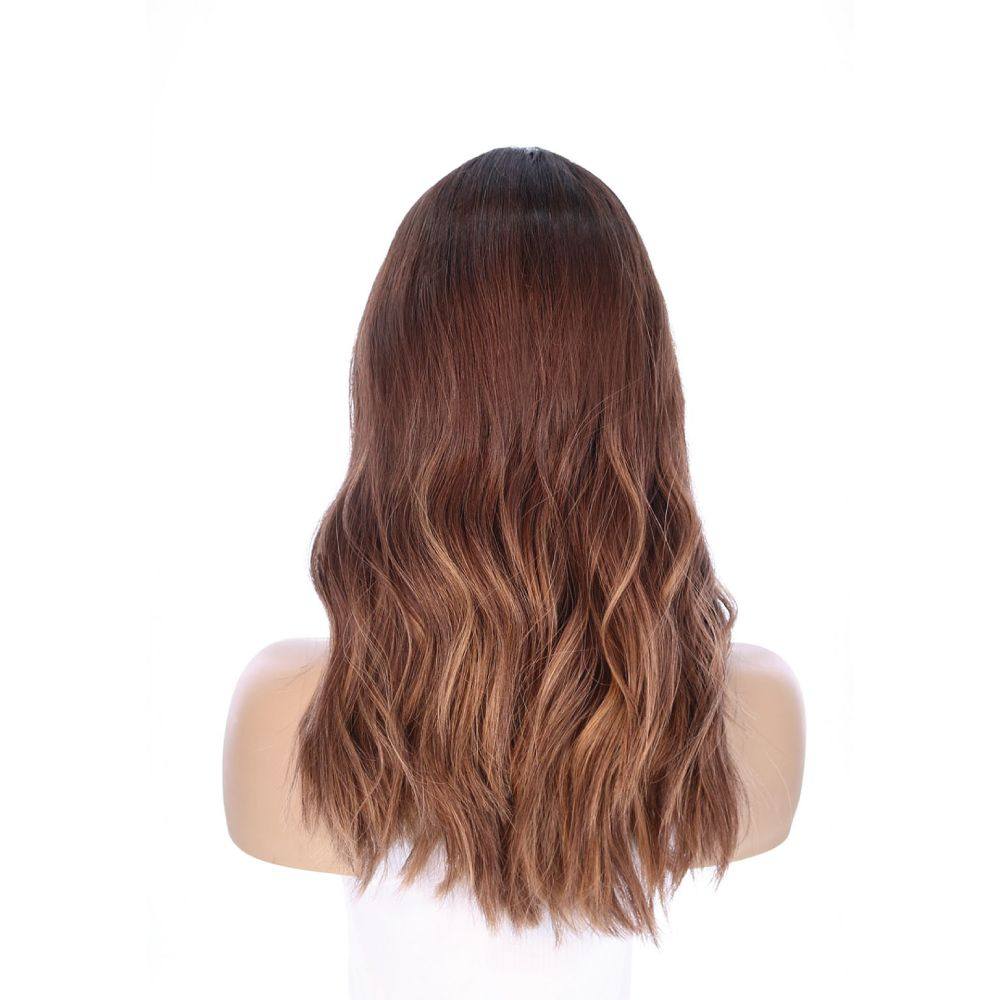 20" Divine Lace Top Wig Medium Brown Balayage w/ Rooting