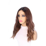 20" Divine Lace Top Wig Medium Brown Balayage w/ Partial Rooting