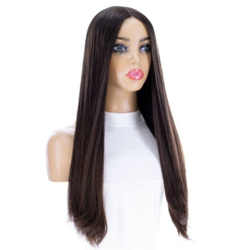 24" Divine Lace Top Wig Dark Brown Balayage