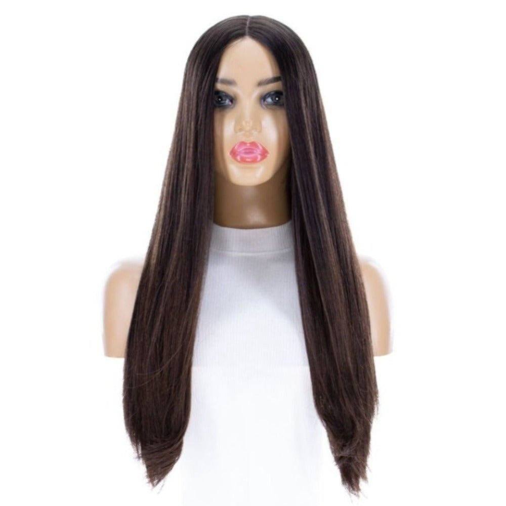 24" Divine Lace Top Wig Dark Brown Balayage