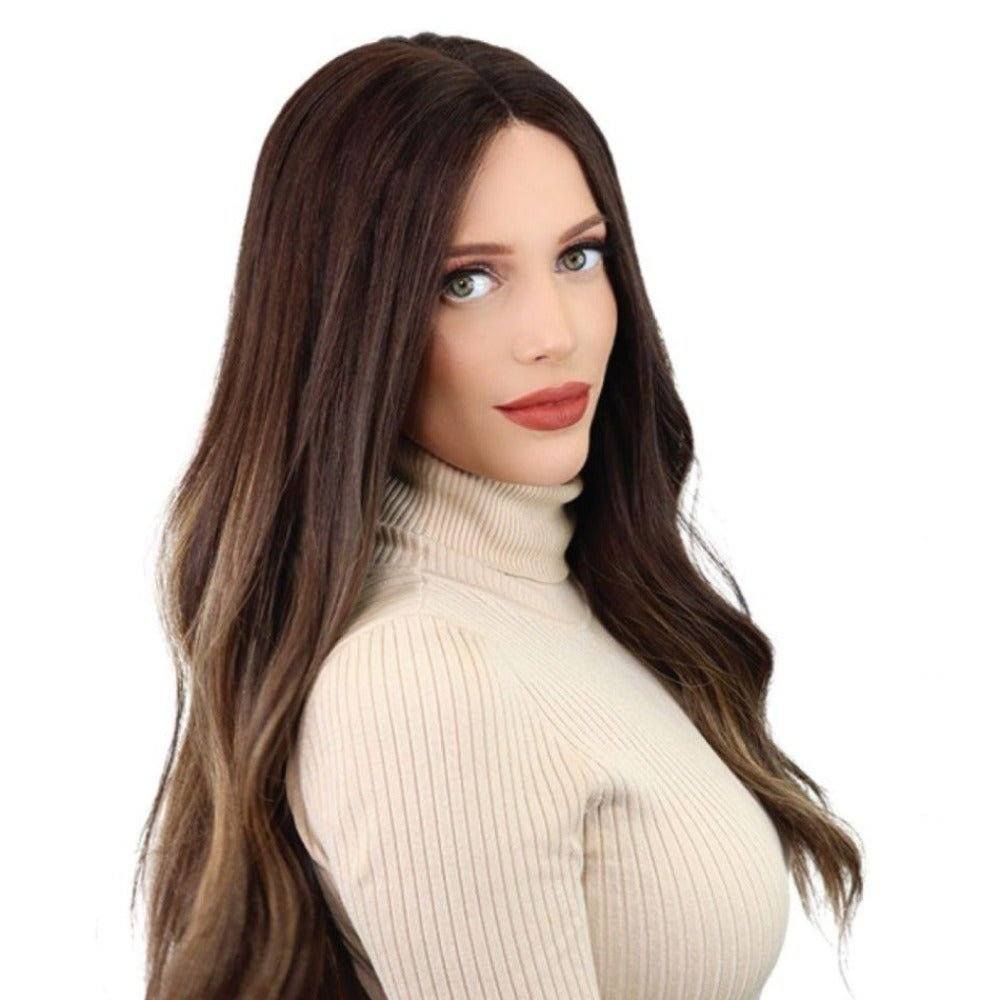 24" Divine Lace Top Wig Dark Brown Balayage