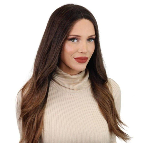 24" Divine Lace Top Wig Dark Brown Ombre