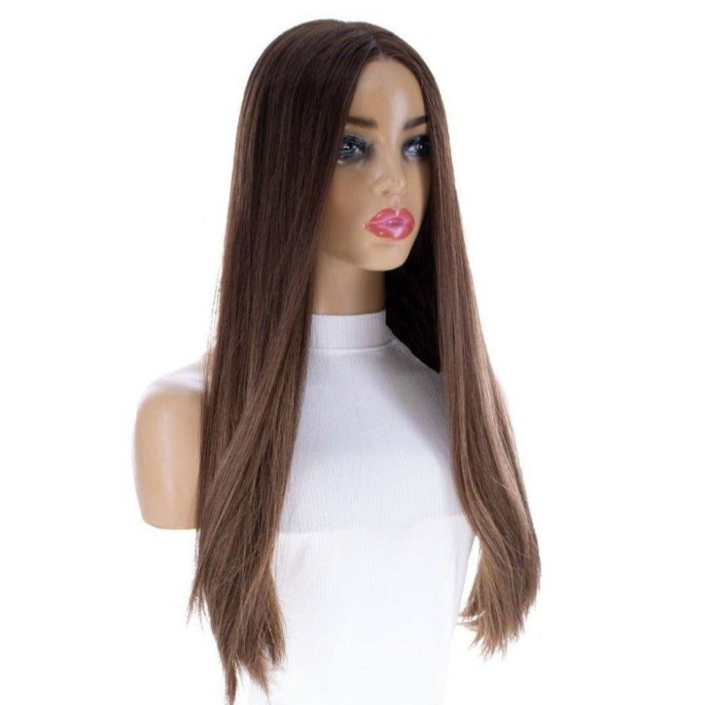 24" Divine Lace Top Wig Medium Brown Balayage