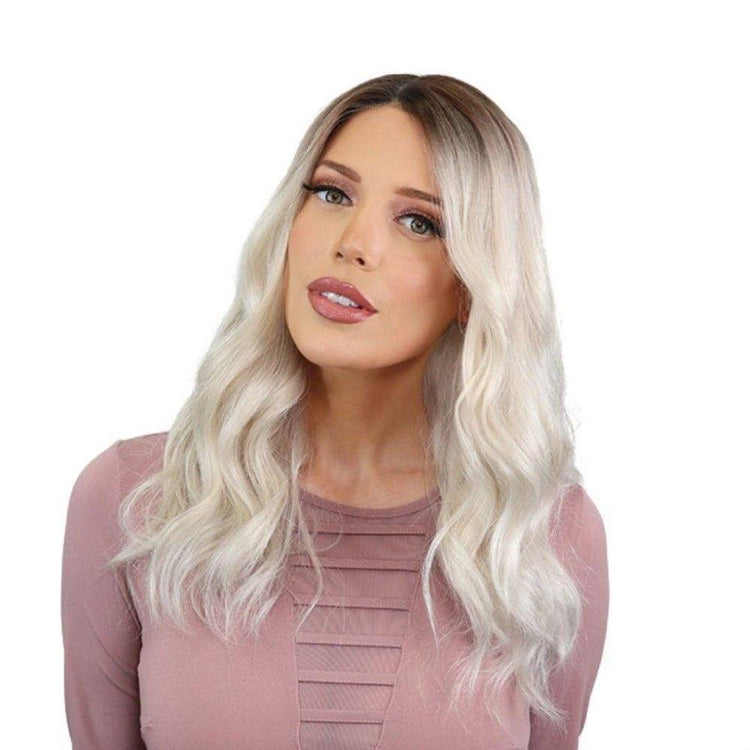 20" Divine Lace Top Wig Ice Blonde w/ Rooting