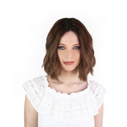 16" Divine Lace Top Wig Dark Brown Balayage w/ Rooting