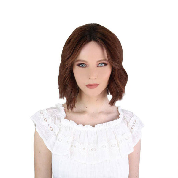 14" Divine Lace Top Wig Medium Brown Balayage w/ Partial Rooting