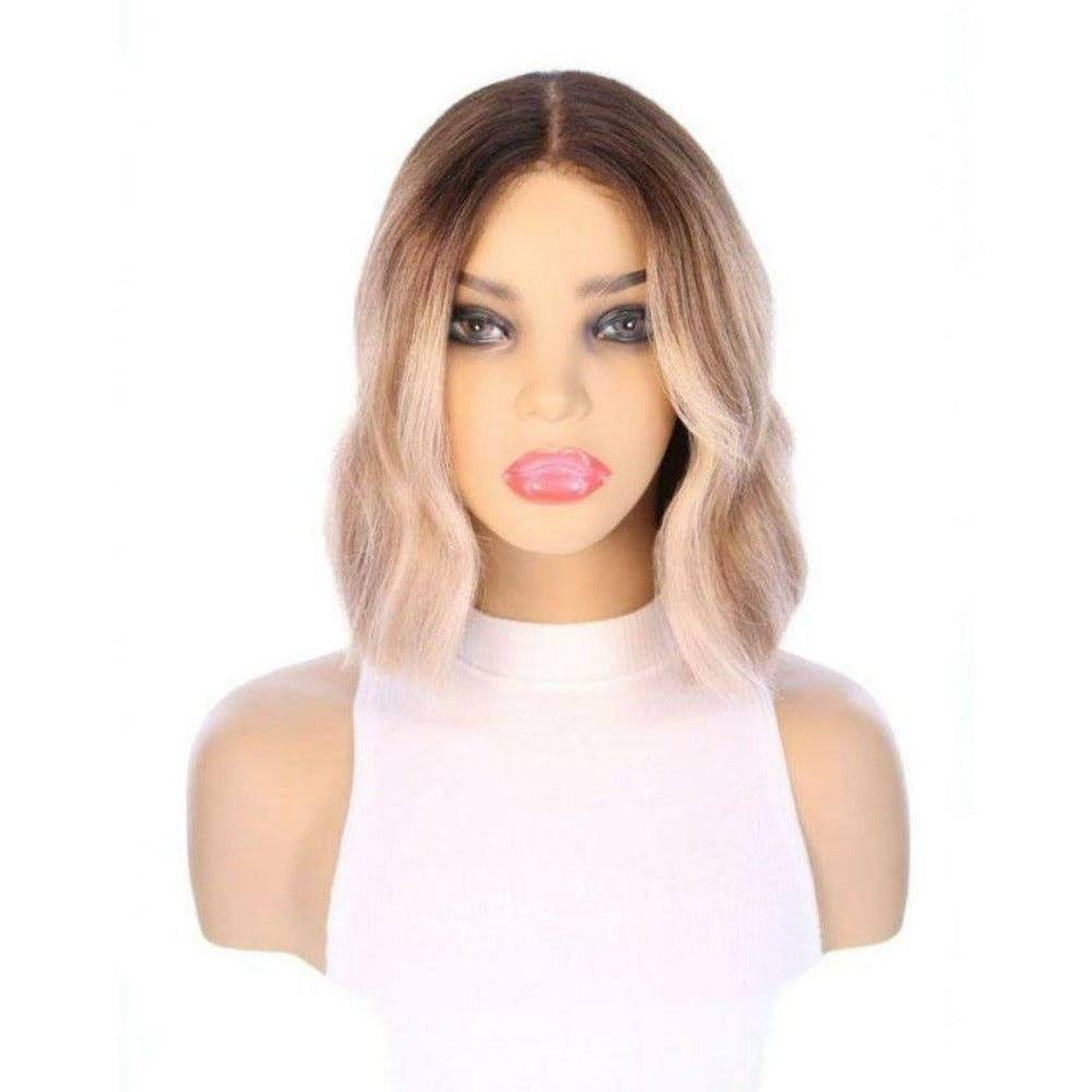12" Divine Luxe Lace Top Wig #Light Brown w/ Blonde Balayage & Full Rooting