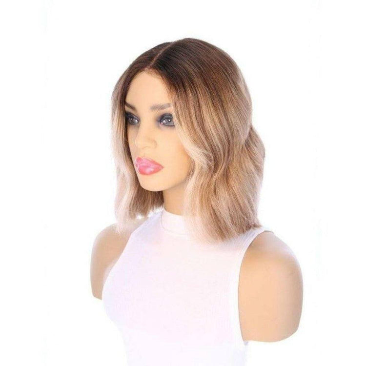 12" Divine Luxe Lace Top Wig #Light Brown w/ Blonde Balayage & Rooting